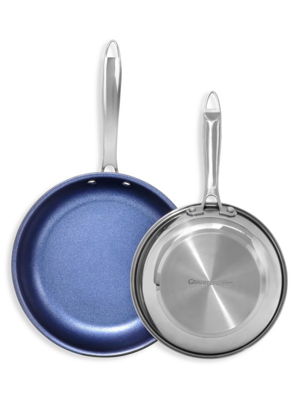 GraniteStone 2-Piece Granite Stone Stainless Steel Pan Set